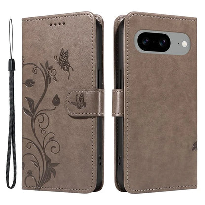 For Google Pixel 8 Leather Case Stand Card Slots Wrist Strap Phone Cover