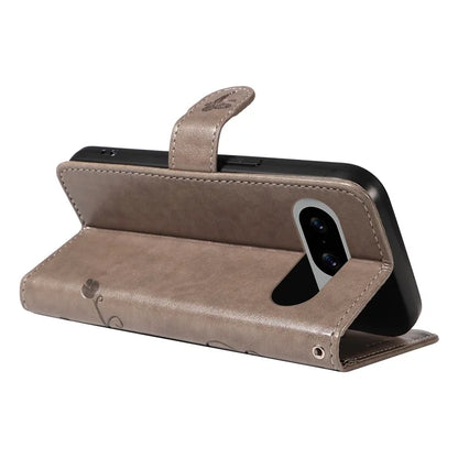 For Google Pixel 8 Leather Case Stand Card Slots Wrist Strap Phone Cover