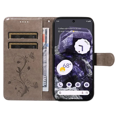 For Google Pixel 8 Leather Case Stand Card Slots Wrist Strap Phone Cover