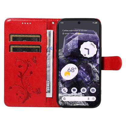 For Google Pixel 8 Leather Case Stand Card Slots Wrist Strap Phone Cover