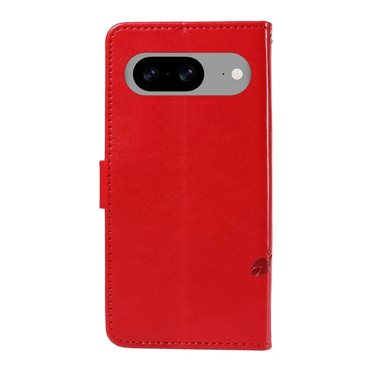 For Google Pixel 8 Leather Case Stand Card Slots Wrist Strap Phone Cover