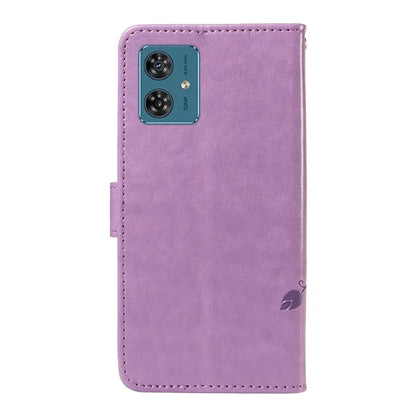 For Motorola Moto G54 5G Leather Wallet Case Flip Protective Phone Cover Butterfly Flower Pattern