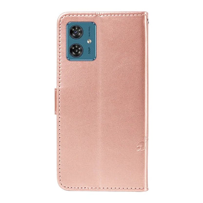 For Motorola Moto G54 5G Leather Wallet Case Flip Protective Phone Cover Butterfly Flower Pattern