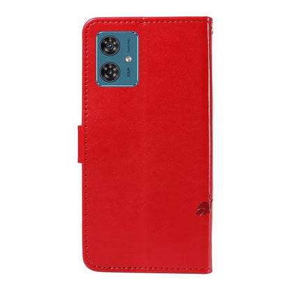 For Motorola Moto G54 5G Leather Wallet Case Flip Protective Phone Cover Butterfly Flower Pattern