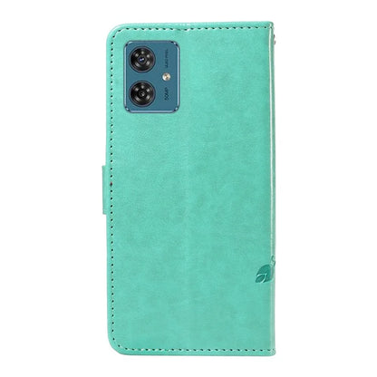 For Motorola Moto G54 5G Leather Wallet Case Flip Protective Phone Cover Butterfly Flower Pattern