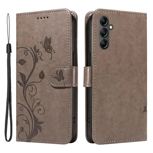 For Samsung Galaxy S23 FE Phone Case Wallet Butterfly Flower Stand Cover with Wrist Strap