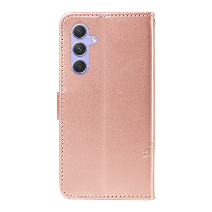 For Samsung Galaxy A54 5G Case Flower Butterfly Pattern Imprinted Leather Stand Phone Cover
