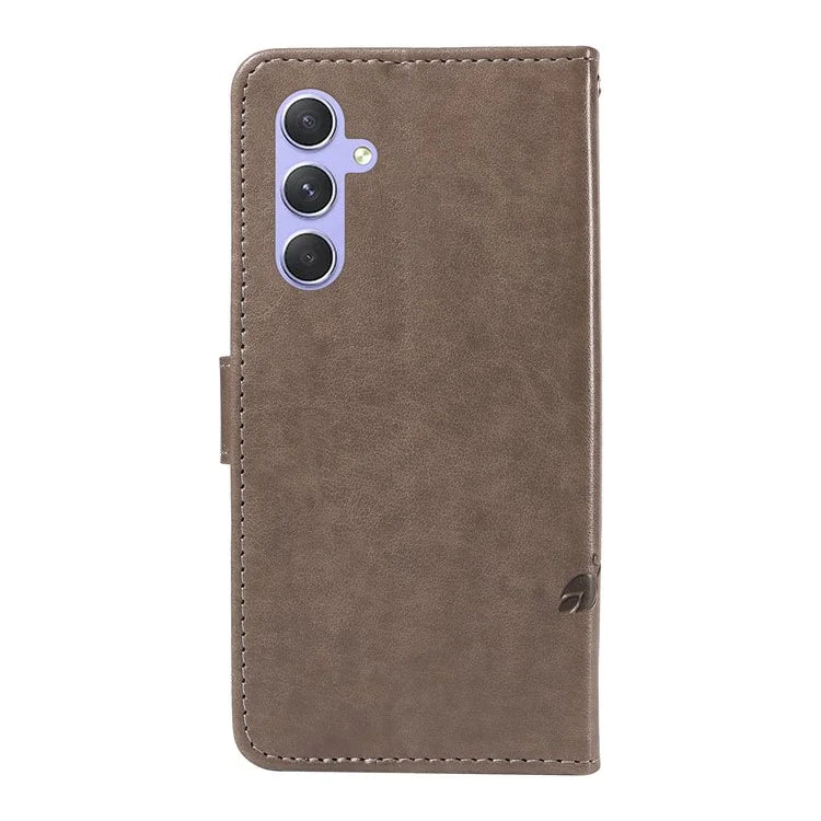 For Samsung Galaxy A54 5G Case Flower Butterfly Pattern Imprinted Leather Stand Phone Cover