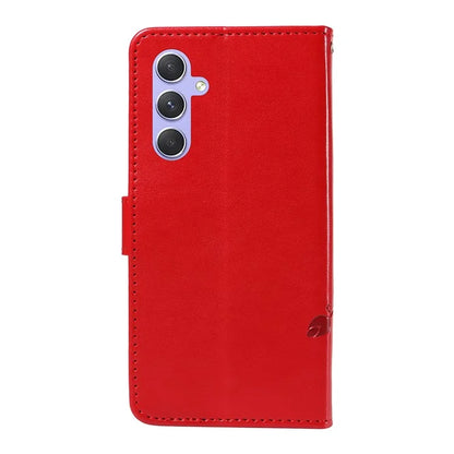 For Samsung Galaxy A54 5G Case Flower Butterfly Pattern Imprinted Leather Stand Phone Cover