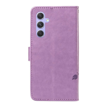 For Samsung Galaxy A54 5G Case Flower Butterfly Pattern Imprinted Leather Stand Phone Cover