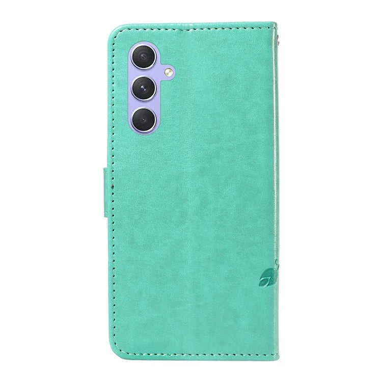 For Samsung Galaxy A54 5G Case Flower Butterfly Pattern Imprinted Leather Stand Phone Cover
