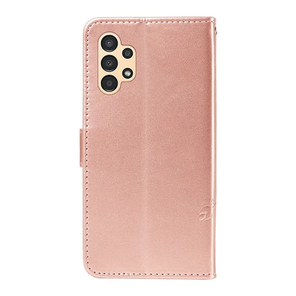 For Samsung Galaxy A13 4G / 5G Flip Folio Cover with Butterfly Flower Imprinted Leather Phone Case