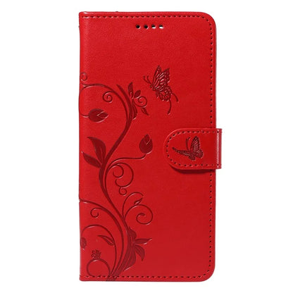 For Samsung Galaxy A13 4G / 5G Flip Folio Cover with Butterfly Flower Imprinted Leather Phone Case