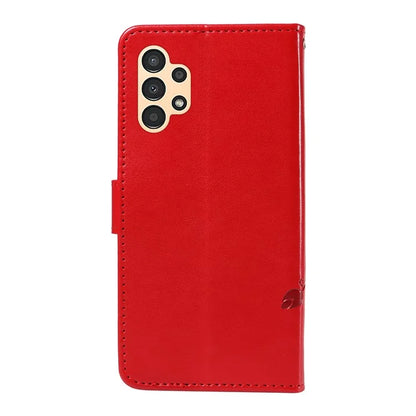 For Samsung Galaxy A13 4G / 5G Flip Folio Cover with Butterfly Flower Imprinted Leather Phone Case