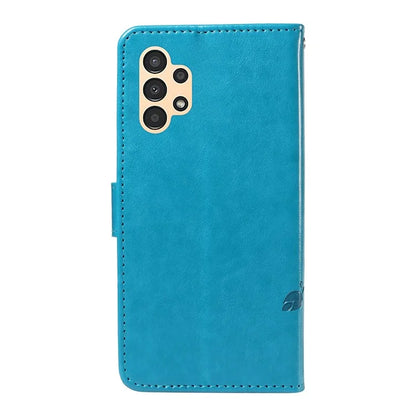 For Samsung Galaxy A13 4G / 5G Flip Folio Cover with Butterfly Flower Imprinted Leather Phone Case