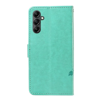 For Samsung Galaxy A14 5G Phone Case PU Leather Butterfly Flower Wrist Strap Folio Stand Cover