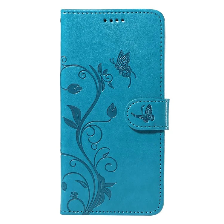 For Samsung Galaxy A05s 4G Case Imprinted Butterfly Flower Folio Wallet Stand Phone Protector