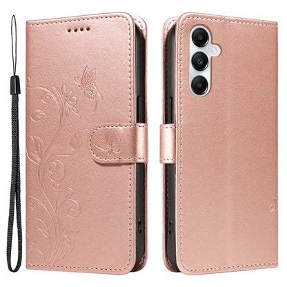 For Samsung Galaxy A05s 4G Case Imprinted Butterfly Flower Folio Wallet Stand Phone Protector