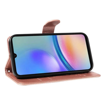 For Samsung Galaxy A05s 4G Case Imprinted Butterfly Flower Folio Wallet Stand Phone Protector