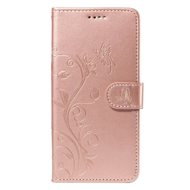 For Samsung Galaxy A05s 4G Case Imprinted Butterfly Flower Folio Wallet Stand Phone Protector