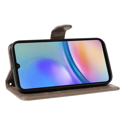 For Samsung Galaxy A05s 4G Case Imprinted Butterfly Flower Folio Wallet Stand Phone Protector