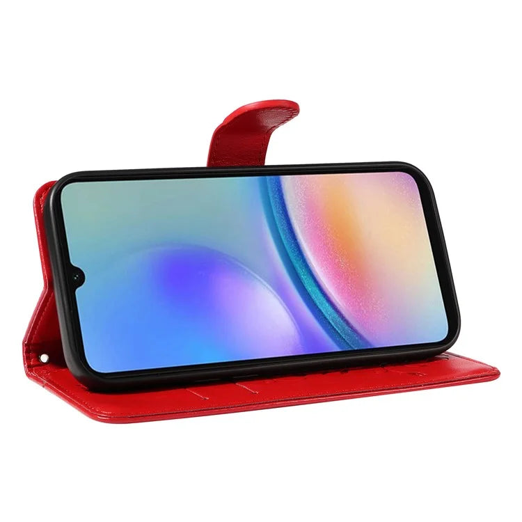 For Samsung Galaxy A05s 4G Case Imprinted Butterfly Flower Folio Wallet Stand Phone Protector