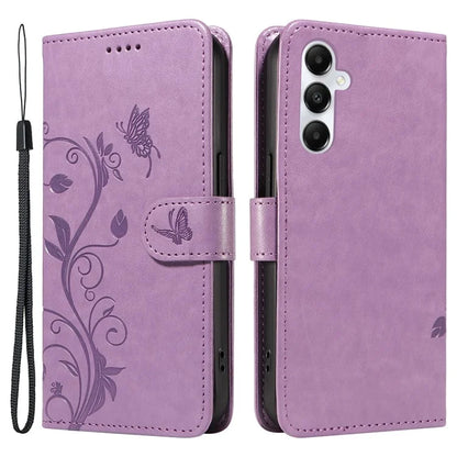 For Samsung Galaxy A05s 4G Case Imprinted Butterfly Flower Folio Wallet Stand Phone Protector