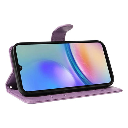 For Samsung Galaxy A05s 4G Case Imprinted Butterfly Flower Folio Wallet Stand Phone Protector