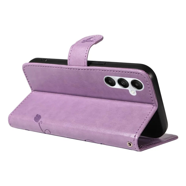 For Samsung Galaxy A05s 4G Case Imprinted Butterfly Flower Folio Wallet Stand Phone Protector