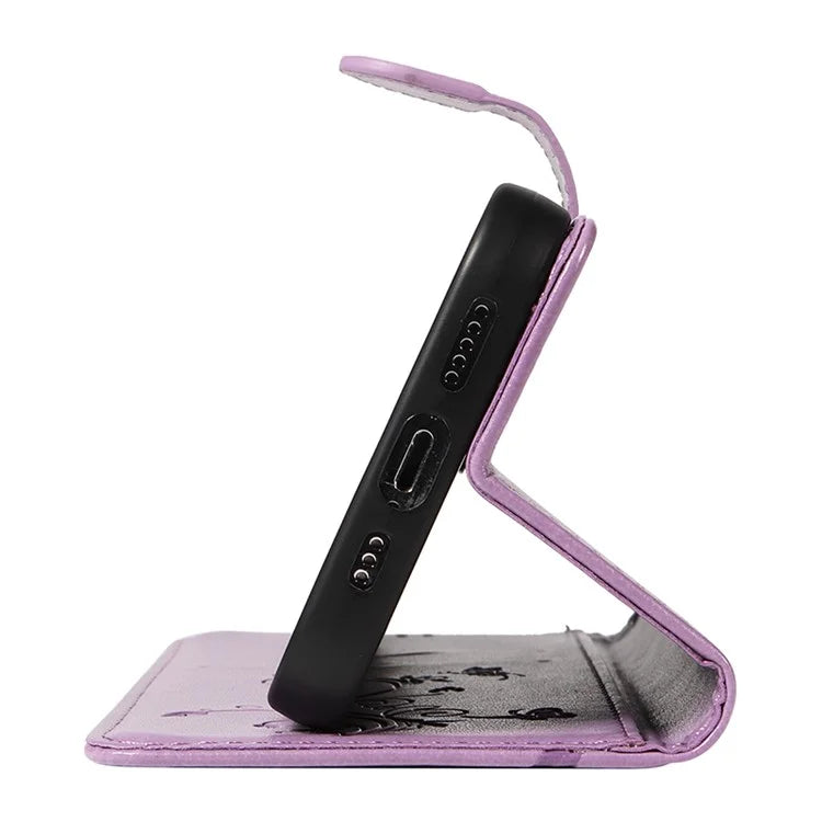 For Samsung Galaxy A05s 4G Case Imprinted Butterfly Flower Folio Wallet Stand Phone Protector