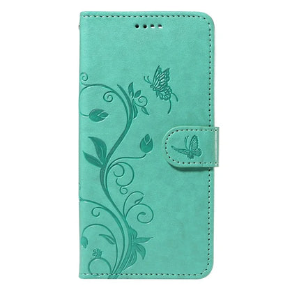 For Samsung Galaxy A05s 4G Case Imprinted Butterfly Flower Folio Wallet Stand Phone Protector
