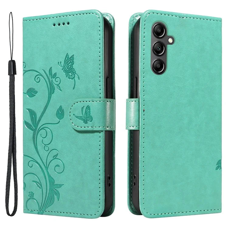 For Samsung Galaxy A15 5G Magnetic Phone Case Imprinted Apricot Blossom Pattern Wallet Cover