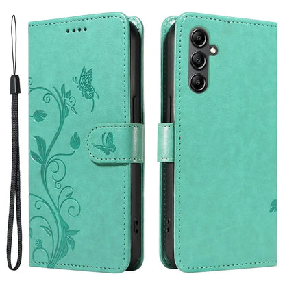 For Samsung Galaxy A15 5G Magnetic Phone Case Imprinted Apricot Blossom Pattern Wallet Cover