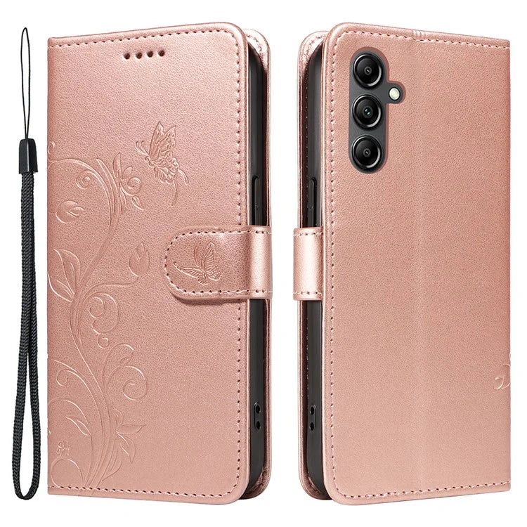 For Samsung Galaxy A15 5G Magnetic Phone Case Imprinted Apricot Blossom Pattern Wallet Cover