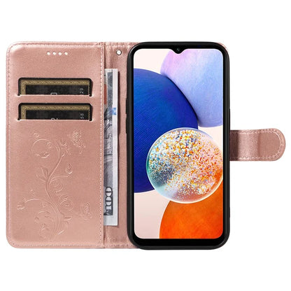 For Samsung Galaxy A15 5G Magnetic Phone Case Imprinted Apricot Blossom Pattern Wallet Cover
