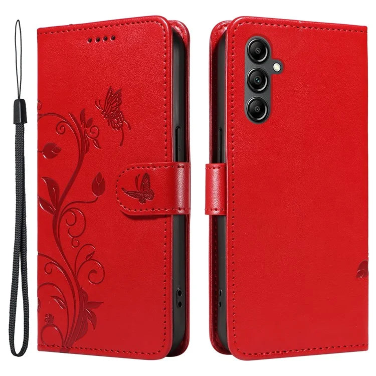 For Samsung Galaxy A15 5G Magnetic Phone Case Imprinted Apricot Blossom Pattern Wallet Cover