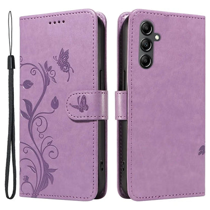 For Samsung Galaxy A15 5G Magnetic Phone Case Imprinted Apricot Blossom Pattern Wallet Cover