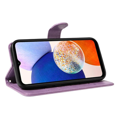 For Samsung Galaxy A15 5G Magnetic Phone Case Imprinted Apricot Blossom Pattern Wallet Cover