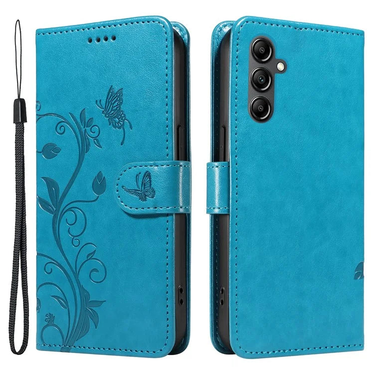 For Samsung Galaxy A15 5G Magnetic Phone Case Imprinted Apricot Blossom Pattern Wallet Cover