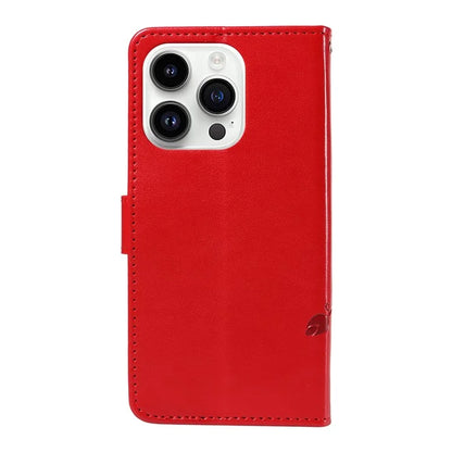 For iPhone 14 Pro Max Case Leather Flower Butterfly Pattern Phone Guard Cover with Card Slots