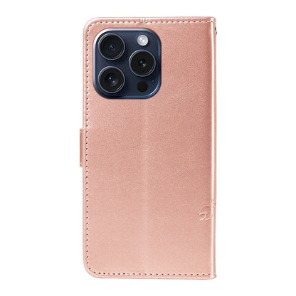 For iPhone 15 Pro Butterfly Flower Leather Cover Wallet Flip Phone Case
