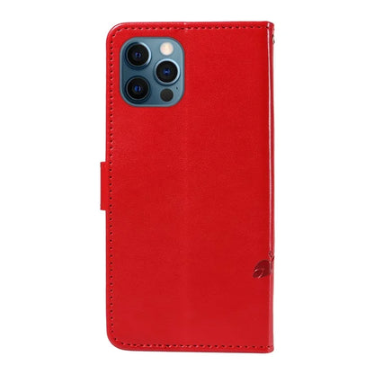 For iPhone 13 Pro Max Butterfly Flower Case PU Leather Protective Phone Cover with Card Slots