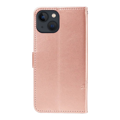 For iPhone 13 Leather Wallet Case Card Slot Holder Stand Butterfly Flower Phone Cover