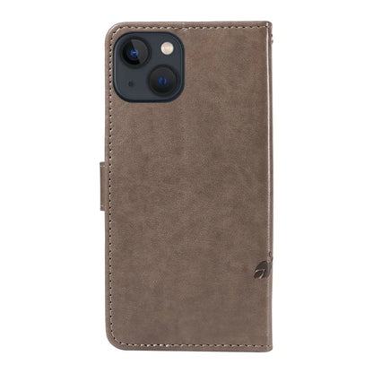 For iPhone 13 Leather Wallet Case Card Slot Holder Stand Butterfly Flower Phone Cover