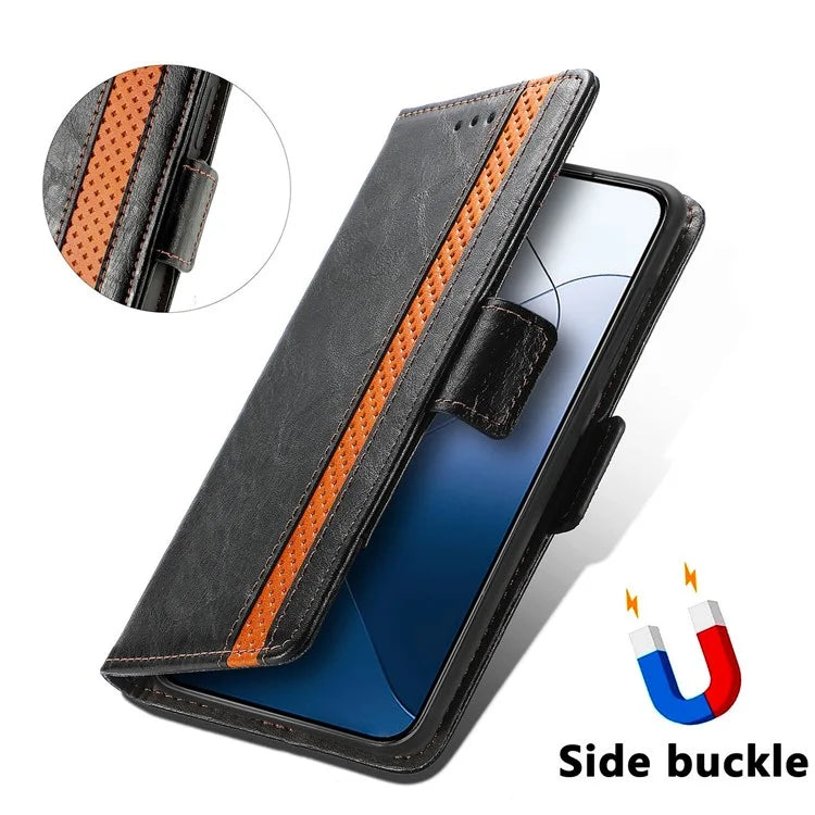 CASENEO 002 Series For Xiaomi 14 Pro Leather Wallet Case RFID Blocking Stand Phone Cover