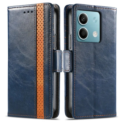 CASENEO 002 Series For Xiaomi Redmi Note 13 5G PU Leather Case with RFID Blocking Flip Wallet Phone Cover