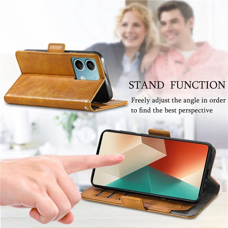 CASENEO 002 Series For Xiaomi Redmi Note 13 5G PU Leather Case with RFID Blocking Flip Wallet Phone Cover