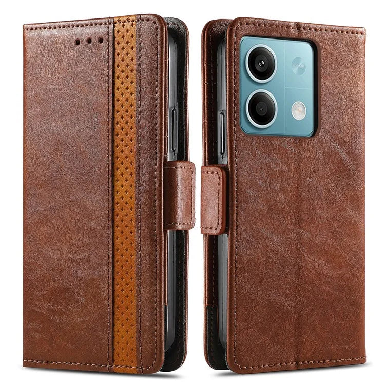 CASENEO 002 Series For Xiaomi Redmi Note 13 5G PU Leather Case with RFID Blocking Flip Wallet Phone Cover