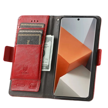 CASENEO 002 Series For Xiaomi Redmi Note 13 Pro+ 5G Case Wallet Stand Flip Phone Cover RFID Blocking