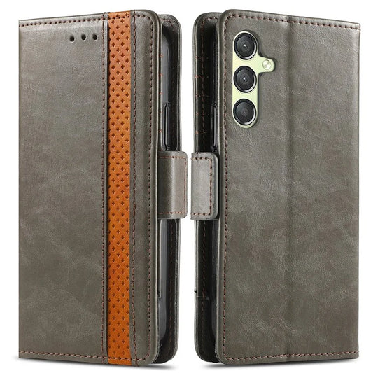 CASENEO 002 Series For Samsung Galaxy A25 5G (Global) (161.0 x 76.5 x 8.3mm) Wallet Case RFID Blocking Stand Leather Phone Cover